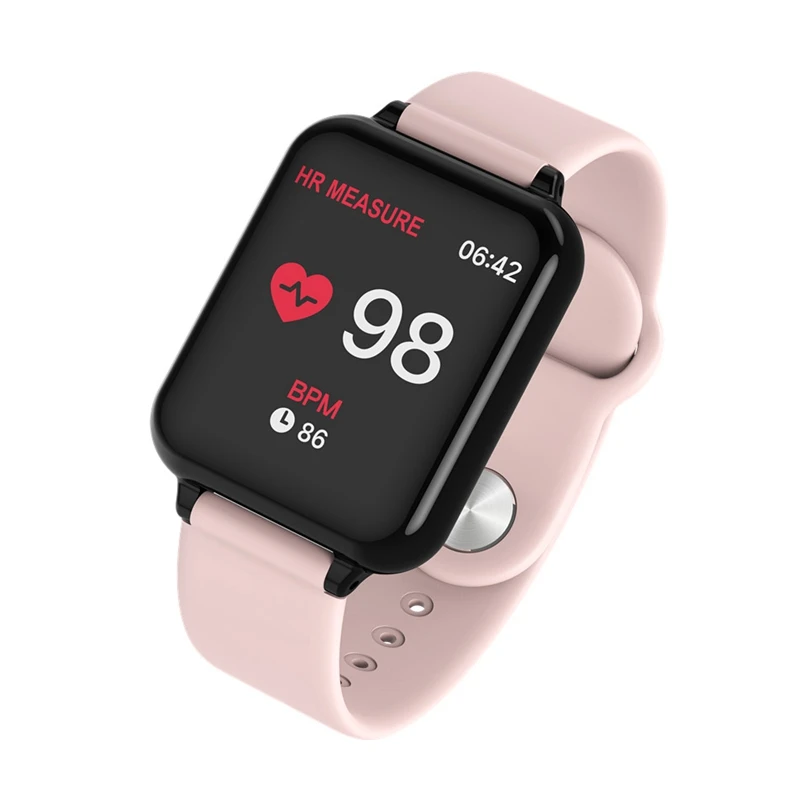B57 Men Sport Smart Watch IP67 Smartwatch Heart Rate Monitor Blood Pressure Wristband Multiple Mode Women Wearable Fashion Watch - Цвет: pink