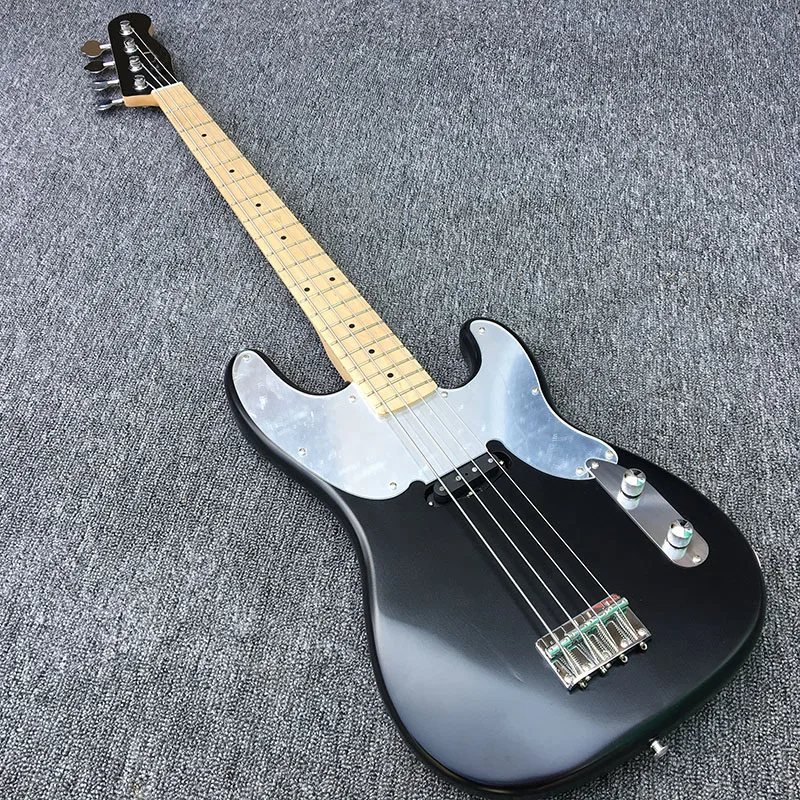 High Quality 4 strings Electric BASS Guitar,TL Bass,With Matte black paint,Red printed logo,Maple fingerboard,free shipping!