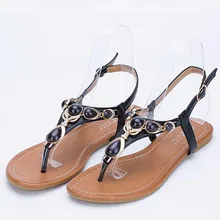Las nuevas mujeres de Bohemia Sandalia Flip Flop Tamaño Grande Marea Joya de Diamantes de Cristal Plana, SH133