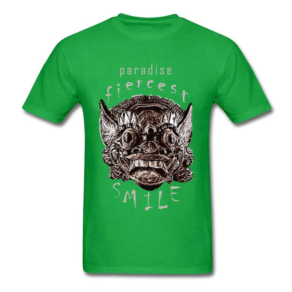 Europe Short Sleeve Tops Shirts Summer/Autumn Round Collar Cotton Men's Tshirts Paradise Smile I Europe Tops & Tees Fitted Paradise Smile I green