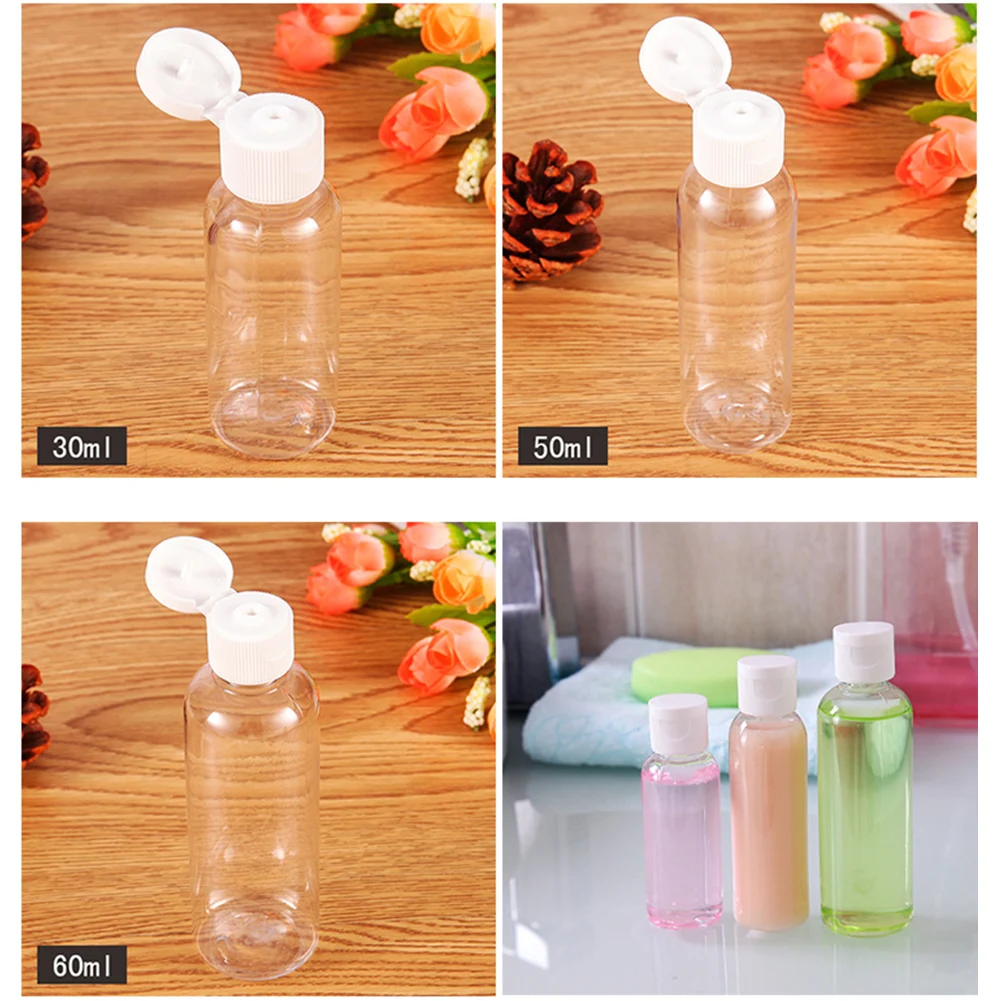 3 шт. прозрачные пустые бутылки с откидной крышкой для жидкого мыла для тела крем для путешествий лосьон шампунь уход за кожей продукт