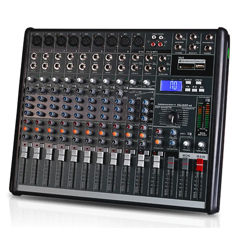 US $342.00 12 Channel USB Mixer Professional Audio Mixer DJ Mixer Console Output Sound Mixer For Stage Karaoke
