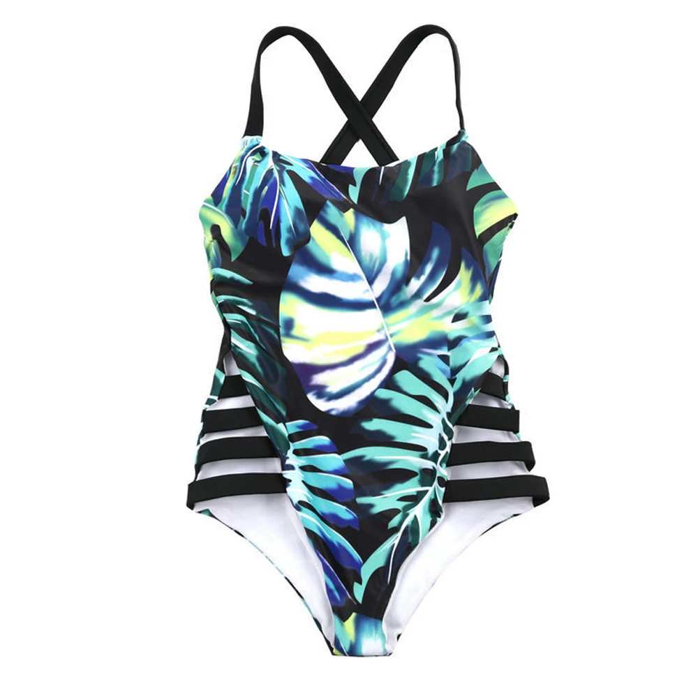 

Swimsuit Girls Bikini Set Beach Wear Fashion Siamese Floral Travel Swimming Polyester Swimwear Sexy swimsuit thong
