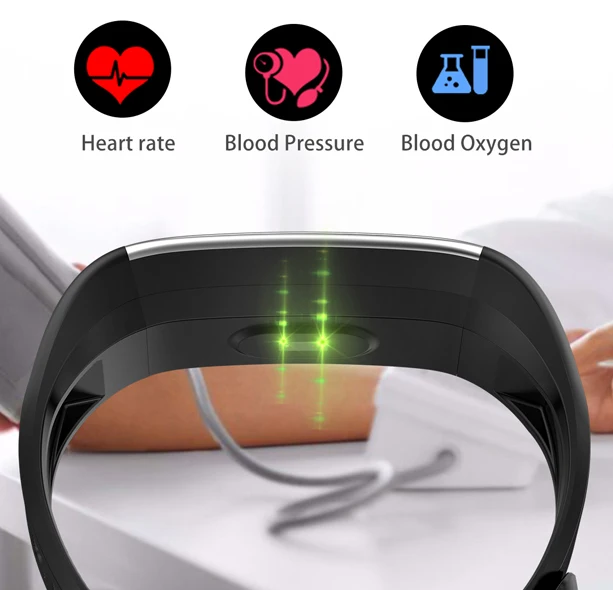  HETNGSYOU Smart Band Heart Rate Blood Pressure Monitor High Brightness Colorful Screen Smart Bracel - 4000016536762