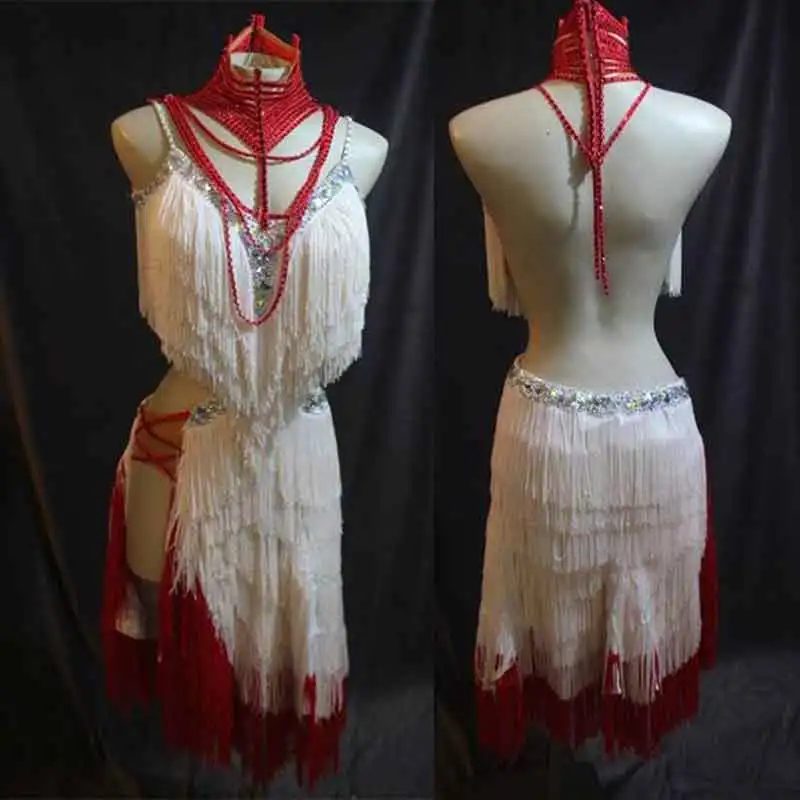 

Latin dance competition dress Dress Sexy Backless Tassels latin ballroom dance dress Rumba Foxtrot dance dresses for women