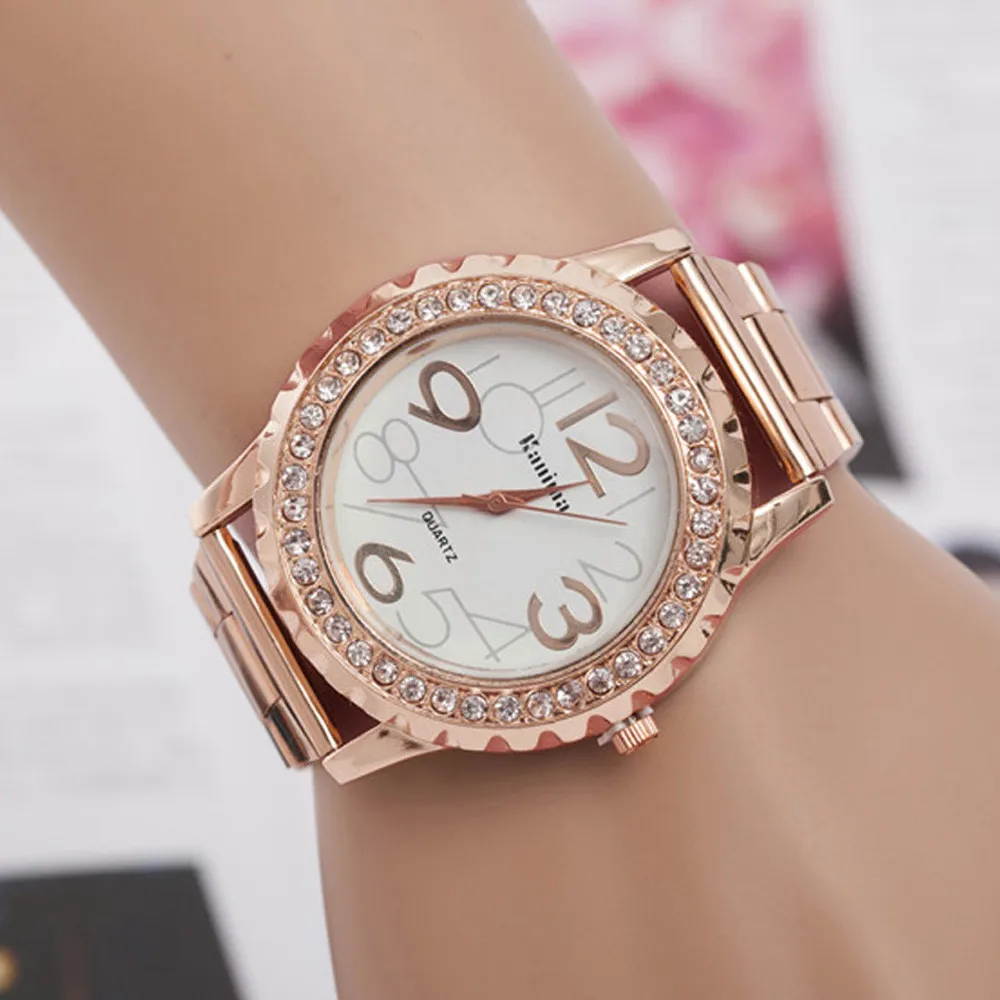 

Fashion Casual Women's Men's Watch Crystal Rhinestone Alloy Stainless Steel Analog Quartz Ladies Clock Wrist Watches zegarek