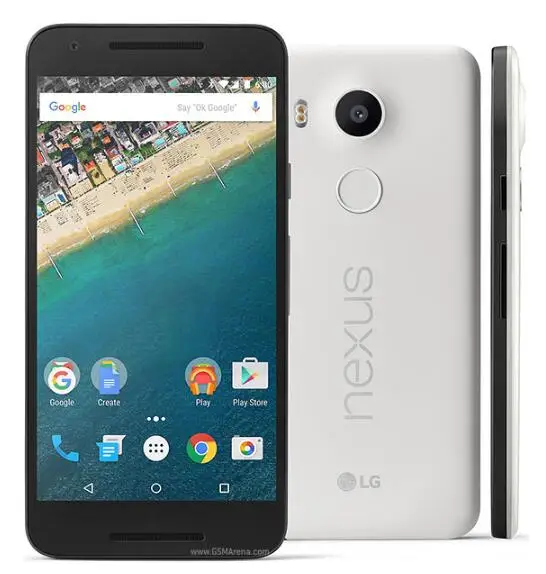 Разблокированный LG Nexus 5X H791 H790 мобильного телефона распознавать отпечатки пальцев на 5," 2 Гб Оперативная память 16/32 ГБ флэш-памяти, Встроенная память 4G WI-FI gps-ячейка чехол для телефона - Цвет: White