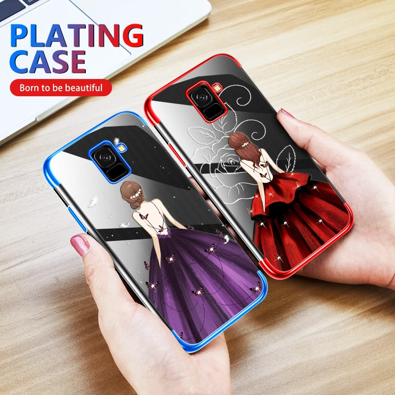 

ASINA Transparent Case For Samsung Galaxy A8 2018 Case Soft TPU Luxury Clear Cover For Galaxy A8 Plus 2018 Bumper Funda Coques