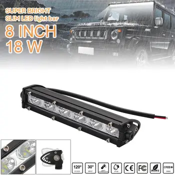 

8 Inch 18W 6000K 1800LM Waterproof Car LED Strip Work Light Bar Single Row Off Road Led Lights for Jeeps / SUV / Motorcycles