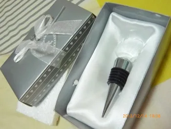 

Free shipping 50 pieces/lot Elegant Shell CRYSTAL Wine Bottle Stopper Stopper Exquisite wedding Favor with gift box