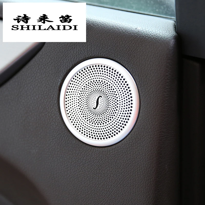 

Car Styling Interior Rear Door Audio Speaker Decoration Frame Covers Stickers Trim for Mercedes Benz GL X166 ML W166 Accessories