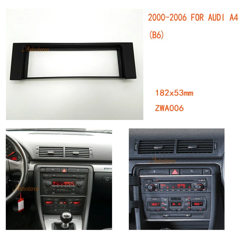 

Single Din Auto Car DVD/CD Radio Stereo Fascia Panel Frame Adaptor for AUDI A4 (B6) 2000-2006 11-006