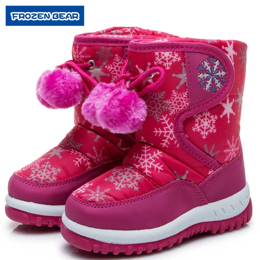 Frozenbear Winter Snow Boots Warm Girls Boys Kids Toddler Perschool Fur