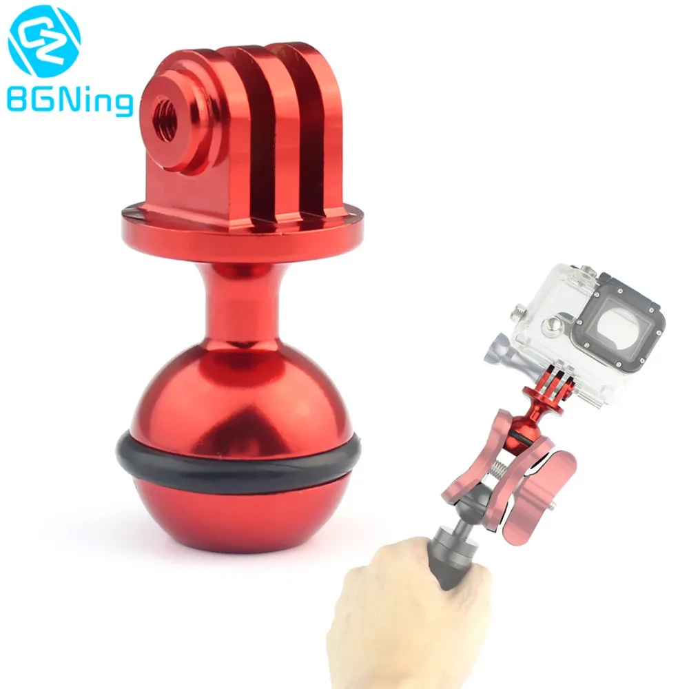 

CNC 1 inch Ball Head Tripod Mount Adapter Lights Stand Holder with 3/8 Screw Hole for Gopro Hero 7 6 5 4 Yi SJCam Sports Camera