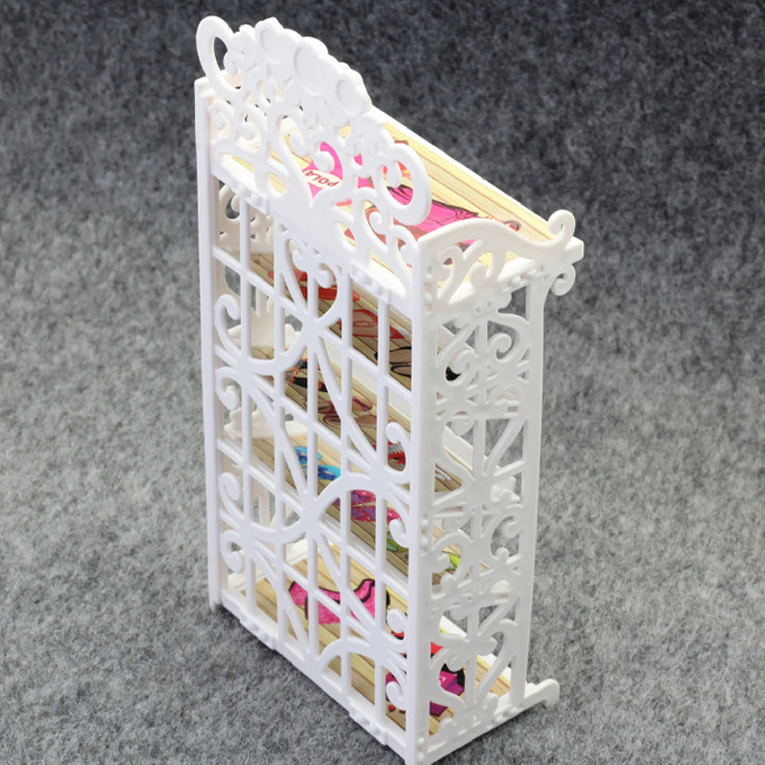 Kids 1pcs 5 Layers Mini White Dollhouse Shoes Rack Cabinet Dolll House Furniture Playhouse Accessories for Barbie Dolls Toys
