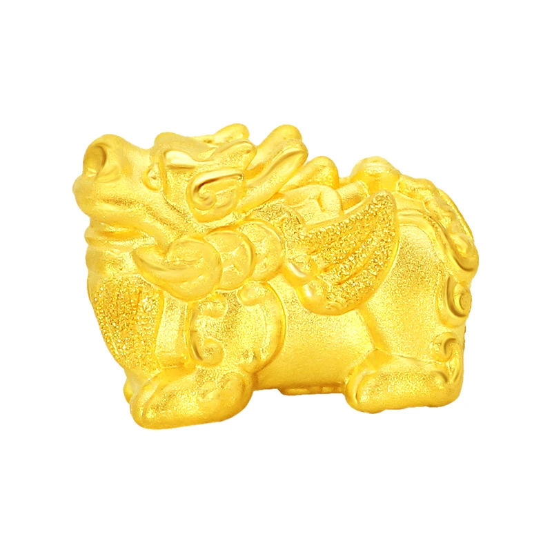 

New design 24K Yellow Gold Pendant Dragon Son kylin Pendant 1.27g