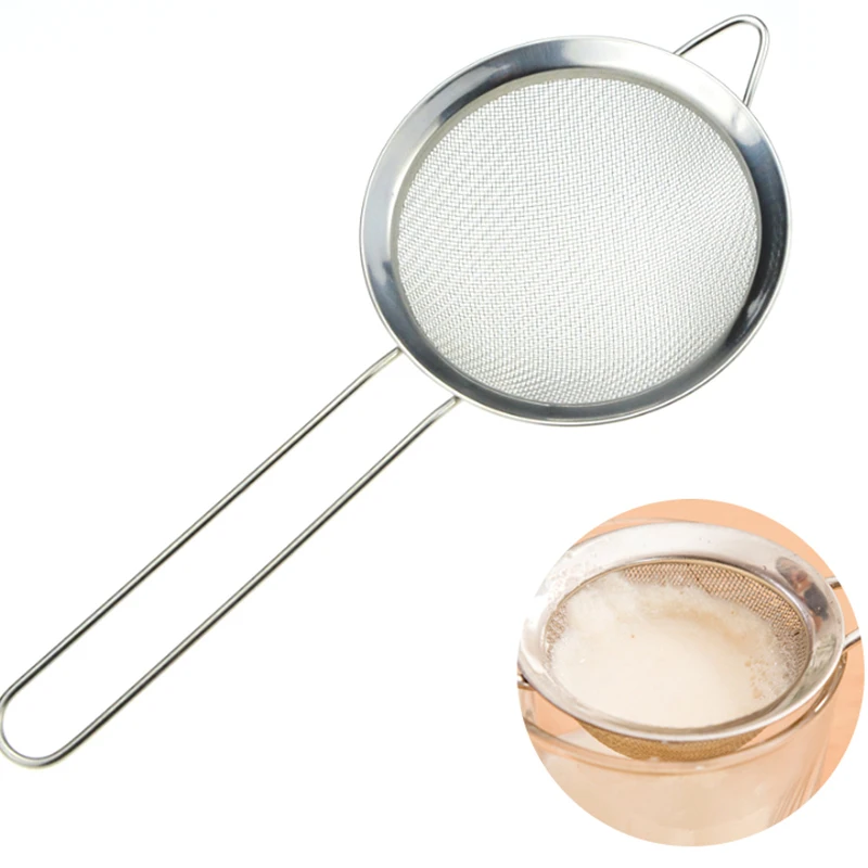 Stainless Steel Fine Mesh Strainer Flour Sifter Sieve Colander Juice And Tea Strainer Pastry