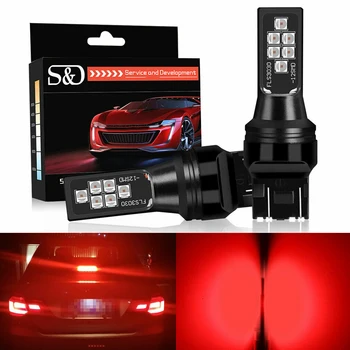 

Car Brake Stop Reverse Tail Parking Red Indicator Light 2Pcs LED Signal Light Super Red T20 LED 7443 12SMD 3030 Bulbs 2019 New