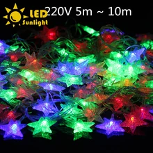 New year christmas LED Garland Waterproof stars light string 5m 28 LEDS 8 kind flash modes In the bedroom living room Garden