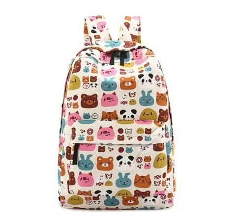 Тканевый рюкзак с граффити, школьная сумка для студентов-подростков, рюкзаки для мальчиков и девочек, рюкзаки, сумки с мультяшным принтом, уличный рюкзак Escolar - Цвет: 03 Bear