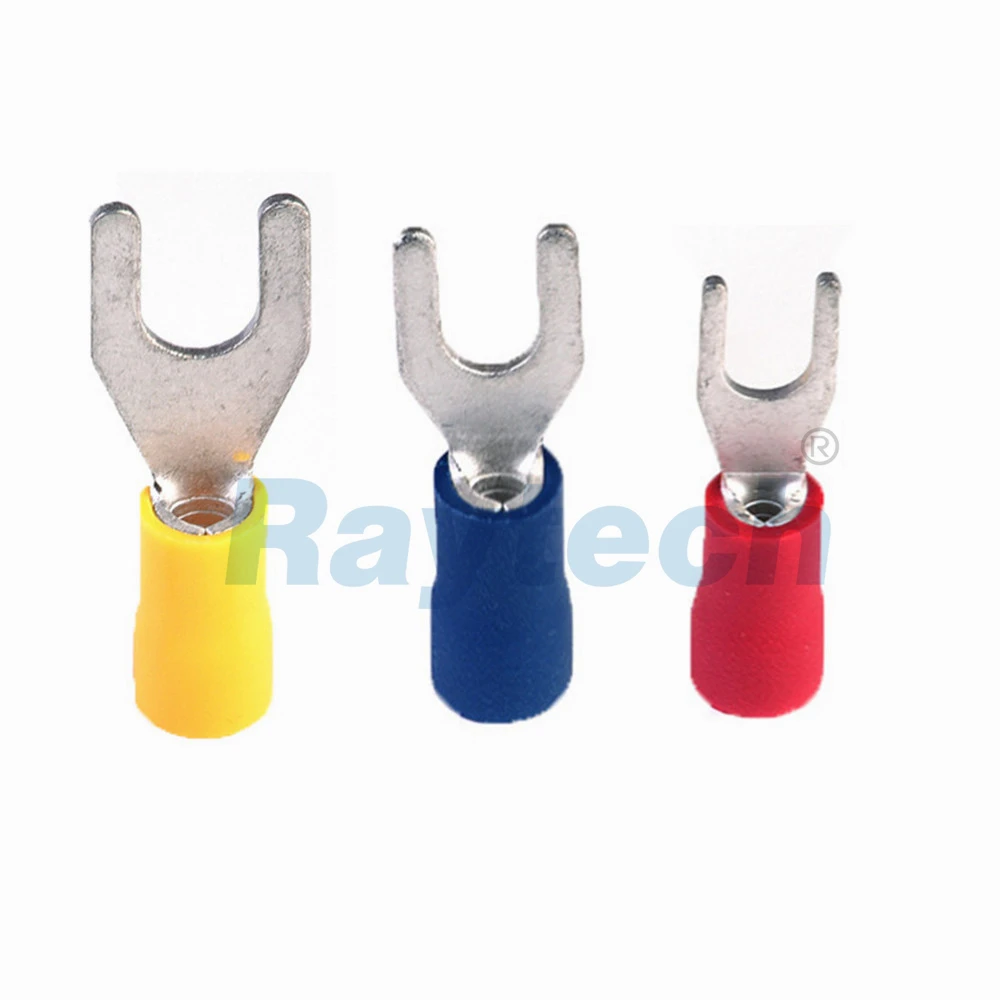 

Raytech Wiring Connecting Pre-Insulated Fork Terminals Wire Butt Electrical Crimp Terminal 50pcs