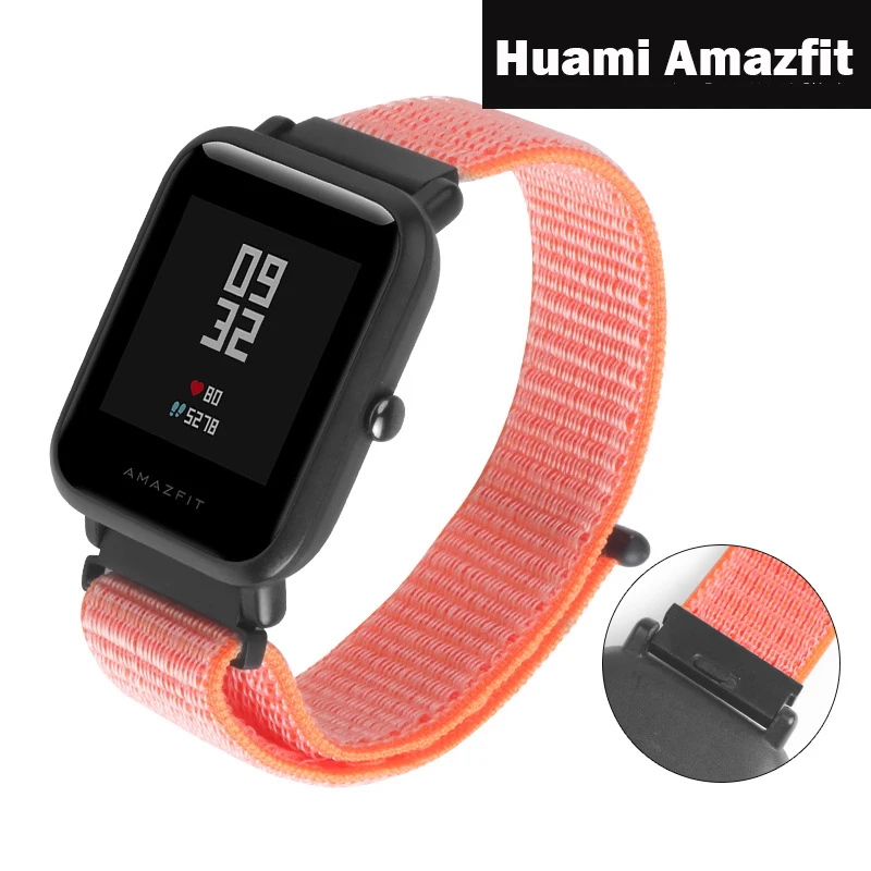 

Nylon Sport Loop Replacement Strap Band Wrist For Xiaomi Huami Amazfit Youth bip Smart Watch Wearable Bracelet Watchband 20/22mm