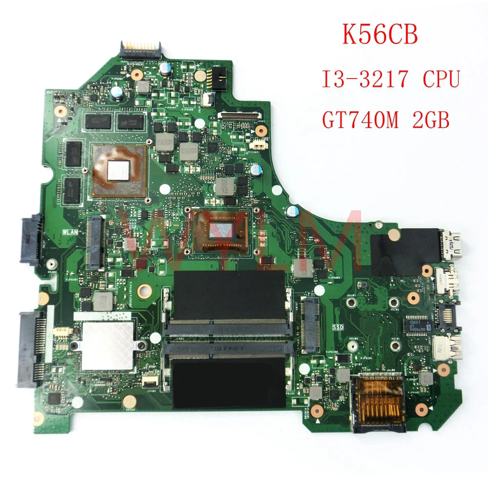 

K56CB GT740M 2GB with I3-3217 CPU REV2.0 mainboard For ASUS A56C K56C K56CM CB Laptop motherboard 90NB0150-R00080