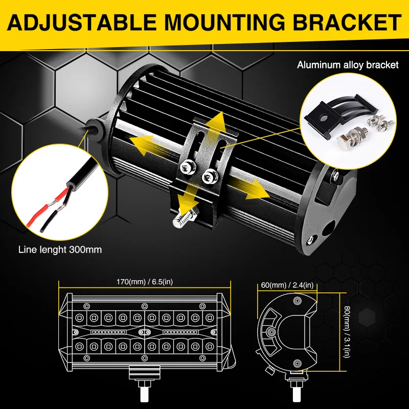 7 Inch Offroad LED Light Bar Combo Beam Spotlight LED Work Light For Truck Tractor UAZ ATV SUV 4x4 Auto Headlight Fog Light 12V