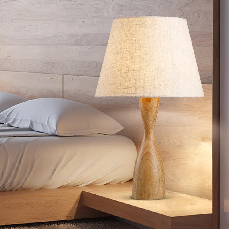 

TUDA Free Shipping LED Solid Wooden Table Lamp Modern Minimalist Style Table Lamp For Bedroom Living Room Bedside Desk Lamp E27