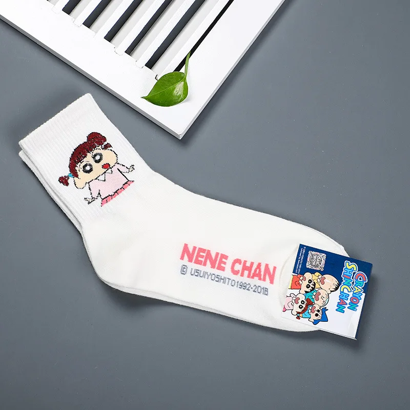 Аниме Crayon Shin-Chan носки с принтом Nowara Shnnosuke Toru Kazama Nohara Misae Action Kamen Красивый Веселый мультяшный женский хлопковый носок - Цвет: LB02.4