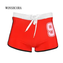 WONSHCORA Брендовые мужские трусы, 2cs/лот купальник с буквенным принтом, короткие мужские плавки, спортивные плавки, разноцветные трусы-бикини