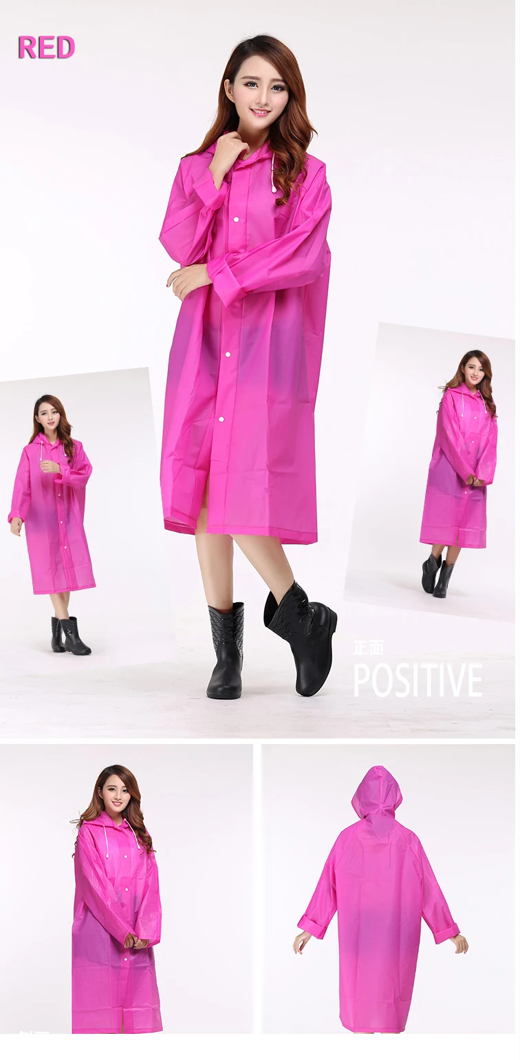 Women Transparent Portable Long Raincoats 12
