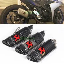Akrapovic Exhaust Motorcycle Universal Muffler Pipe Carbon Fiber Stainless Steel escapamento de moto For Yamaha R15 CRF 230 FZ1