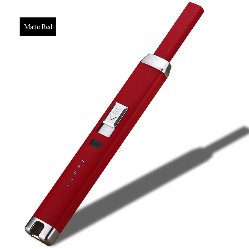 USB импульсная дуга кухонные зажигалки автоматический электронный инструмент пламени факел зажигалка снаряжение для походов, скалолазания горения Электрический Дисплей - Цвет: Red wood