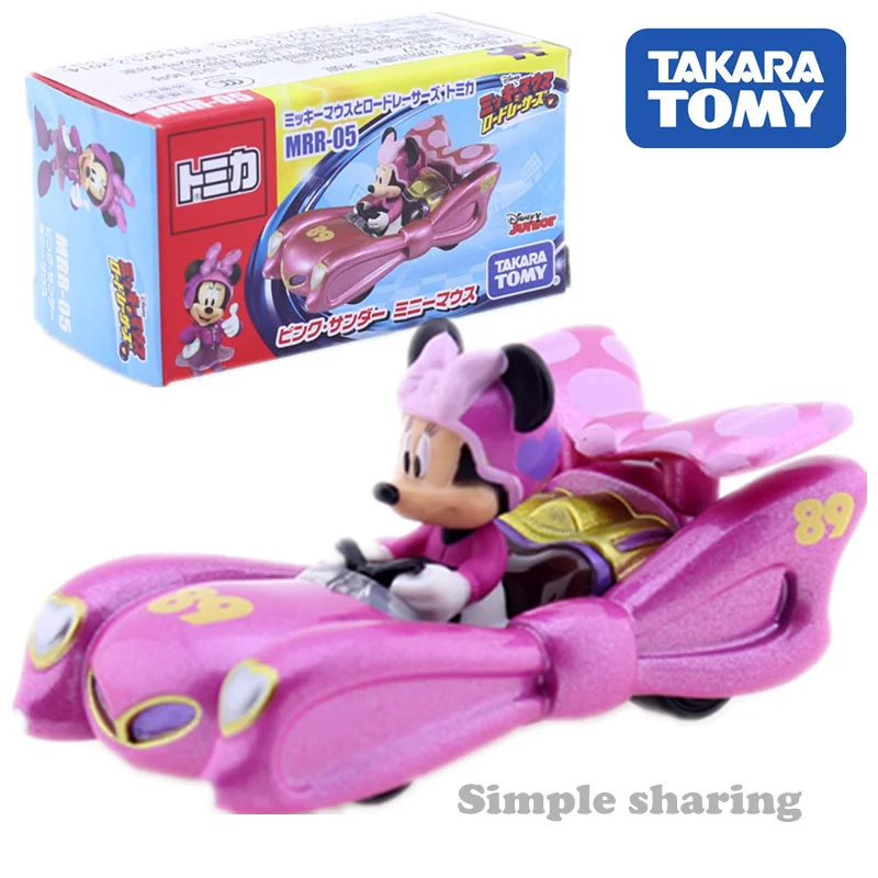 

Takara Tomy TOMICA Disney Mickey Mouse and Road Racer MRR-5 Pink thunder Minnie Mouse diecast model kit hot pop funny kids toys