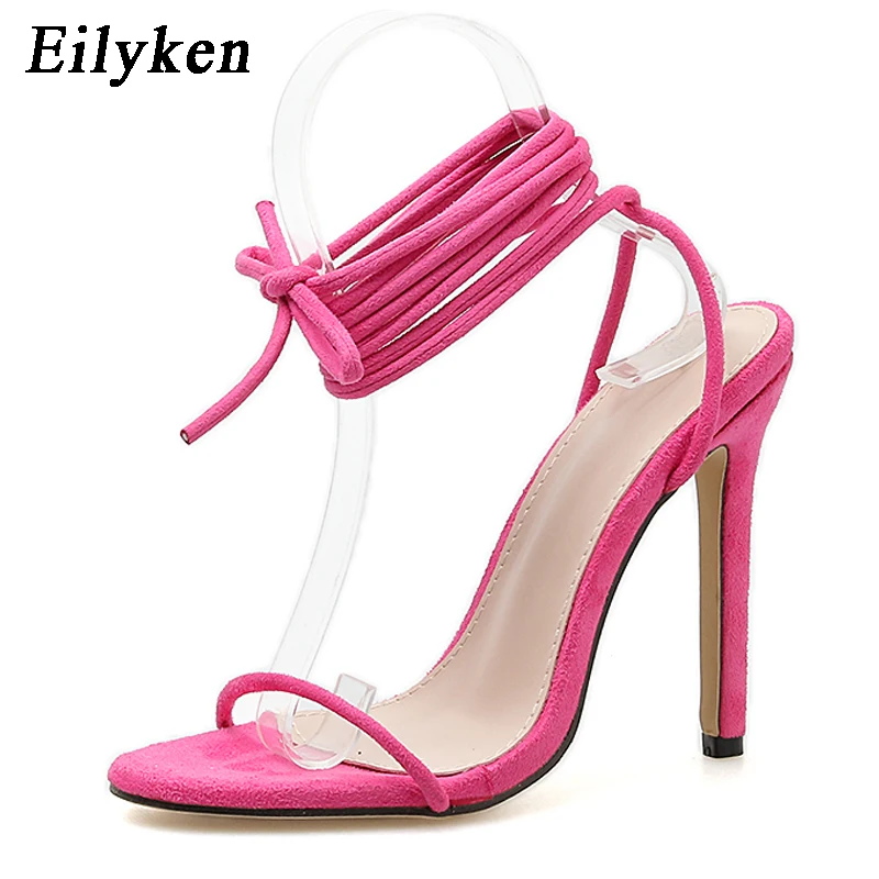 

Eilyken 2019 New Summer Sexy High Heels Sandals Open-Toed Fashion Women's Sandals Ankle Cross Strap Party Sandals Shoes