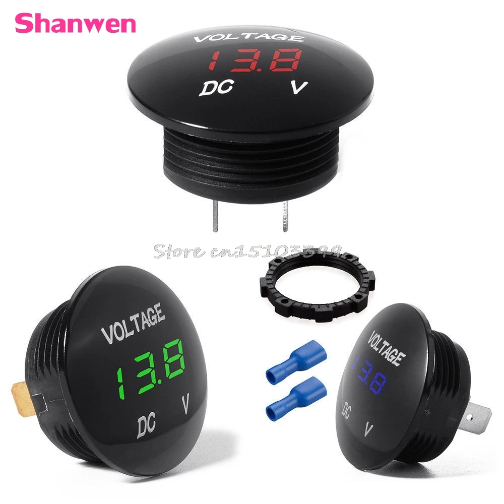 

Car Motorcycle DC12V-24V LED Panel Digital Voltage Meter Display Voltmeter G08 Drop ship