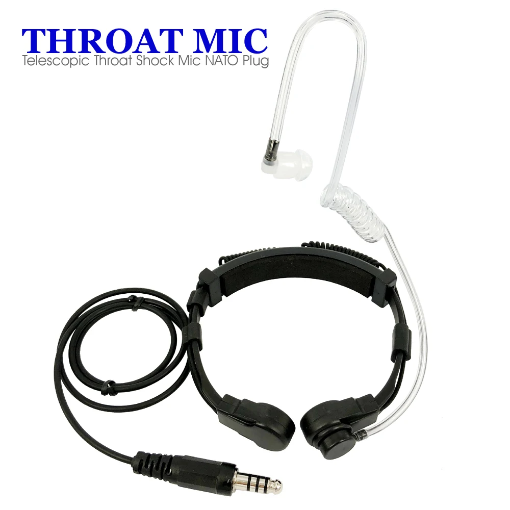 NATO Plug Telescopic Tactical Throat Shock Mic for Walkie Talkie 00