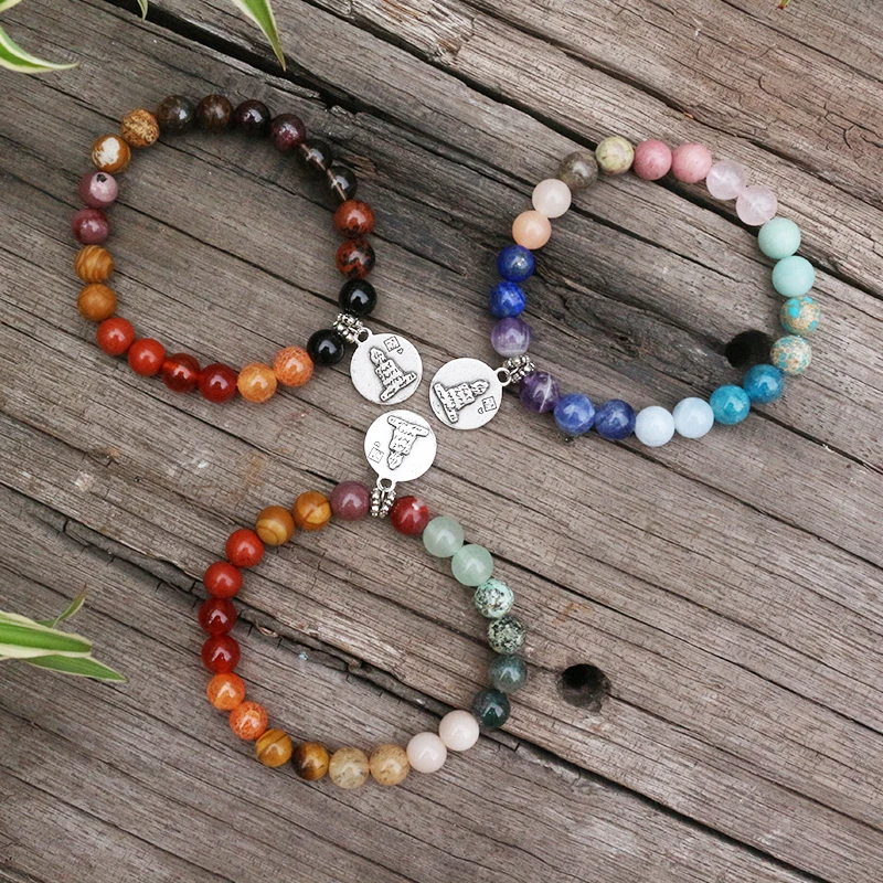 8mm Natural Stone Beads,28 Colorful Stones,Buddha,Summer,JapaMala Sets,Spiritual Jewelry,Meditation,Inspirational,108 Mala Beads