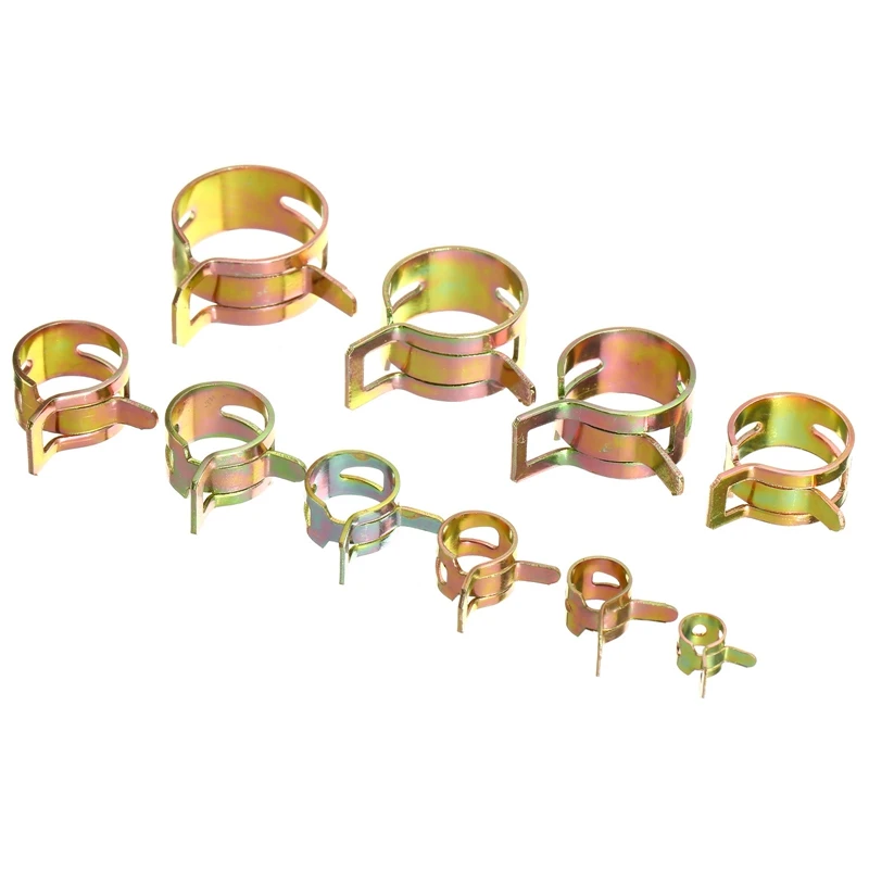 100pcs/set 6-22mm Spring Clip Hose Clamp Fastener Fuel Line Hose Water Pipe Air Tube Car Plumbing Tools