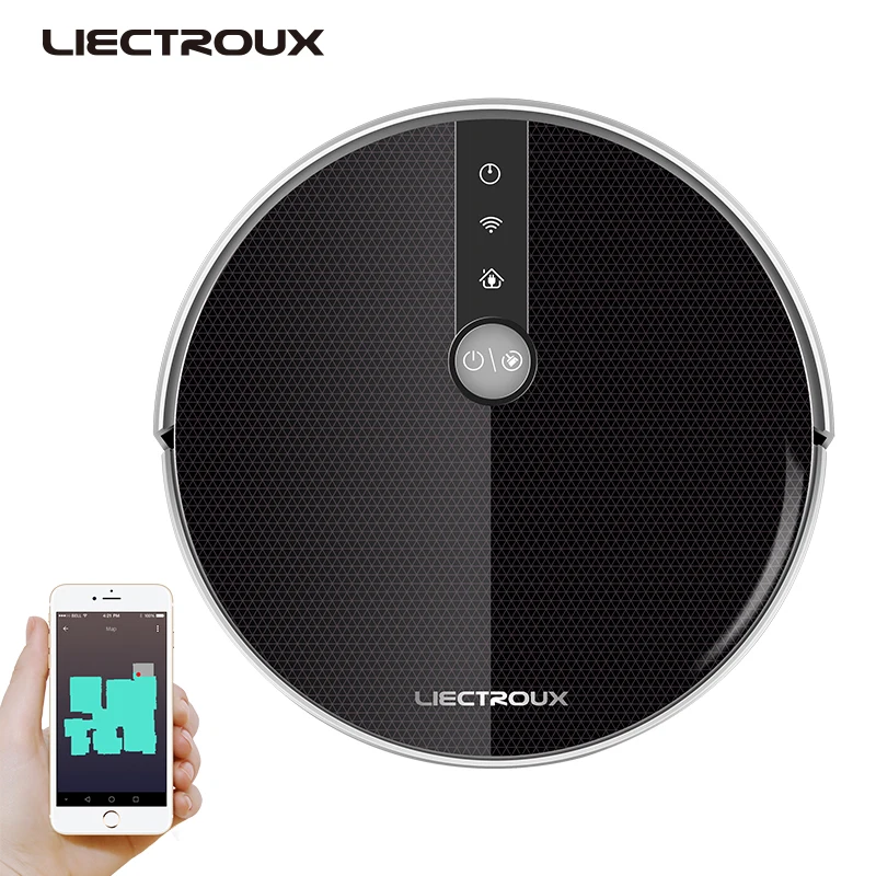 LIECTROUX C30B Robot Vacuum Cleaner 3000Pa Suction 2D Map Navigation Smart Memory WiFi App Electric Water Tank Wet Mopping