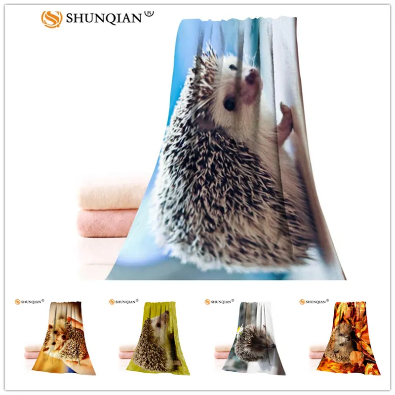 

Custom Cute Hedgehog 35x75cm Face Towels Facecloth Bamboo Fiber Washcloth Quick drying Sports Towel