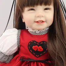 55 см длинные волосы девушка кукла реборн/Reborn-куклы-Младенцы bonecas Brinquedos Menina детей подарок на день рождения