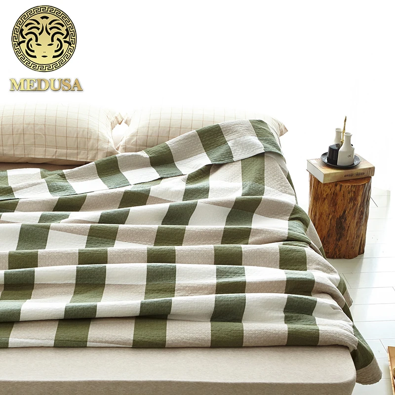 Медуза 100% стиральный хлопок шотландский плед дышащее пледы одеяло|plaid throw
