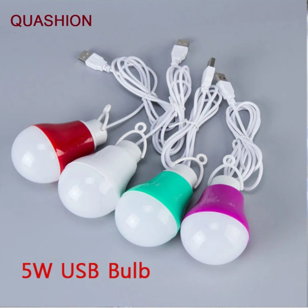 Colorful PVC 5V 5W USB Bulb Light portable Lamp LED 5730 for hiking camping Tent