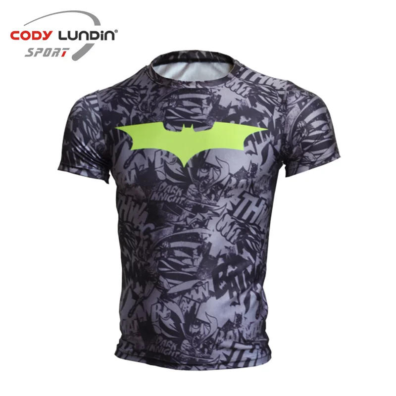 CODY LUNDIN Batman Комплексная PRO футболка с коротким рукавом фитнес колготки rasgard