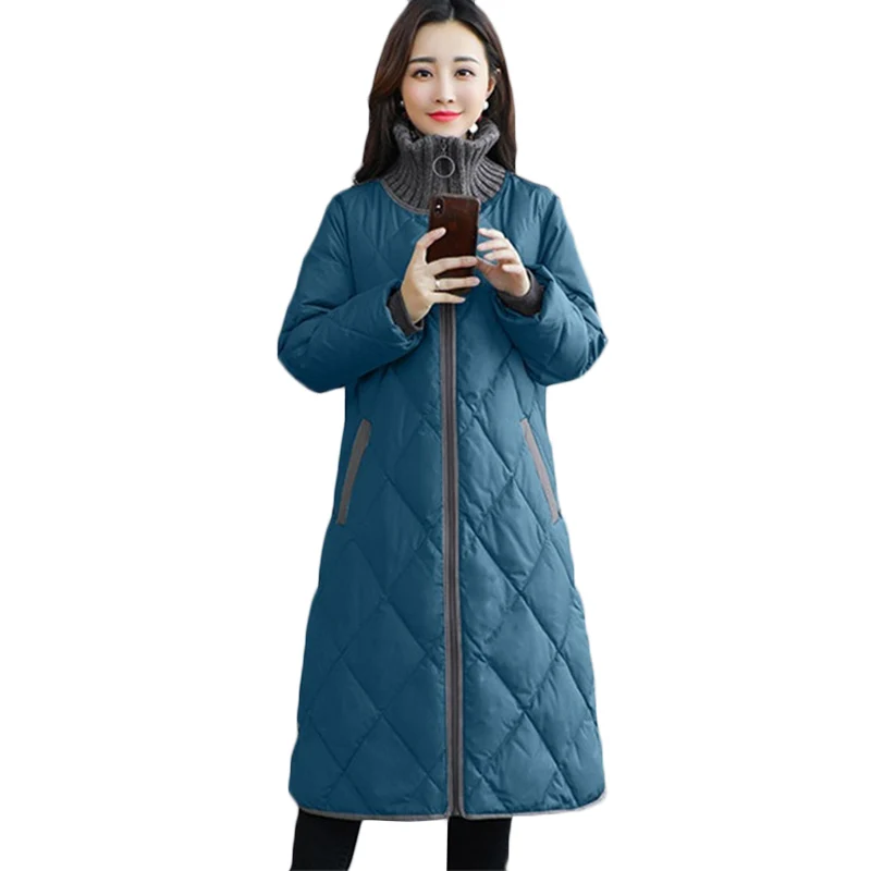 

High quality Down cotton Jacket Autumn Winter New Thick Warm Cotton Jackets coat Women's long Casual Plus size Parkas Tide F703