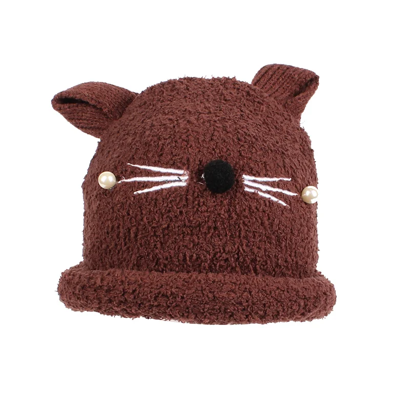 Cat Baby Hat For Girls Newborn Photography Props Cute Soft Children Hat With Ears Cotton Solid Winter Warm Baby Beanie For Girls (14)