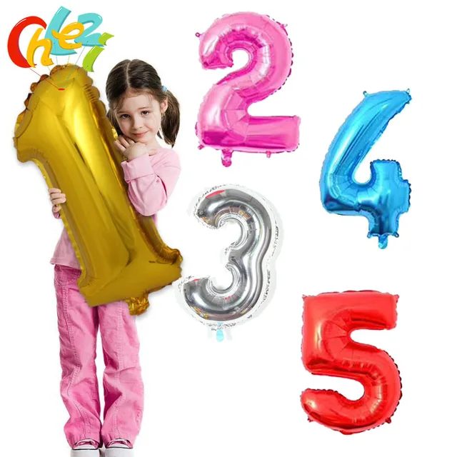 32 inch Number balloon 1 2 3 4 5 Number Digit Helium foil Ballons Baby Shower Birthday Party Wedding Decor Balloons Supplies