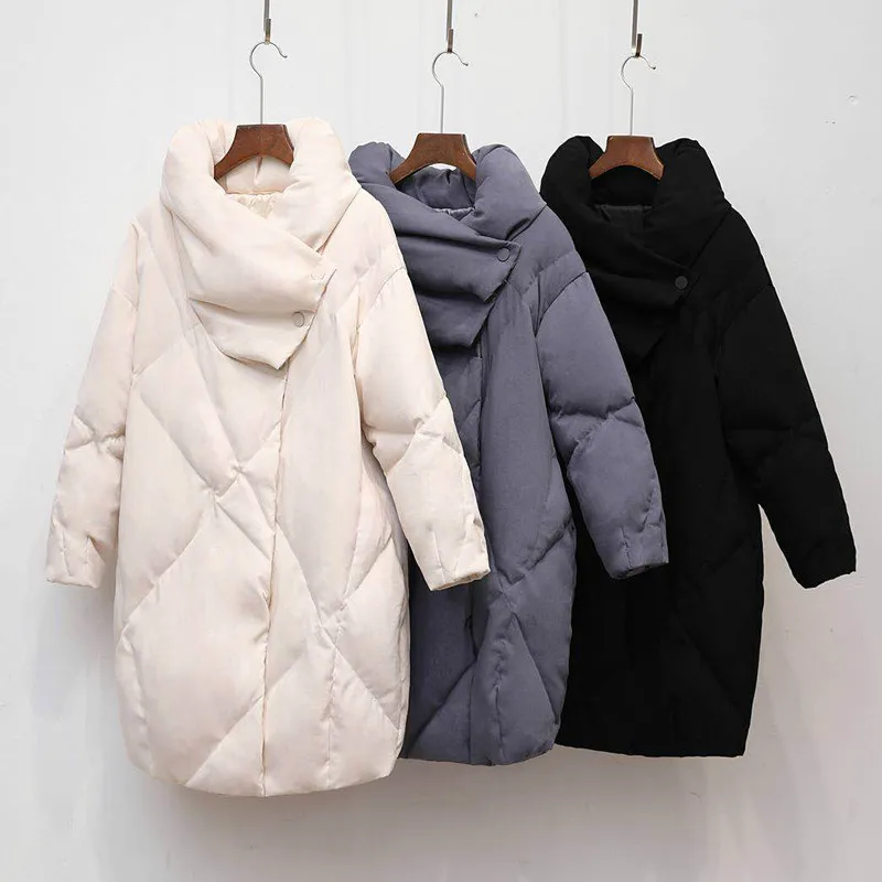 Duck warm Coat Women Winter Clothing 2018 Female Jacket High Quality Knee Length Vintage Down Jacket For Women Parka Overcoat